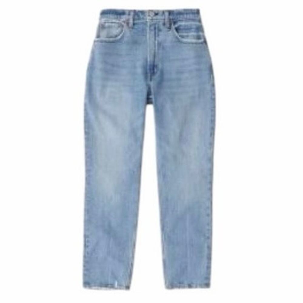 Abercrombie & Fitch Curve Love The Mom High Rise Blue Cropped Jeans Size 29 / 8R